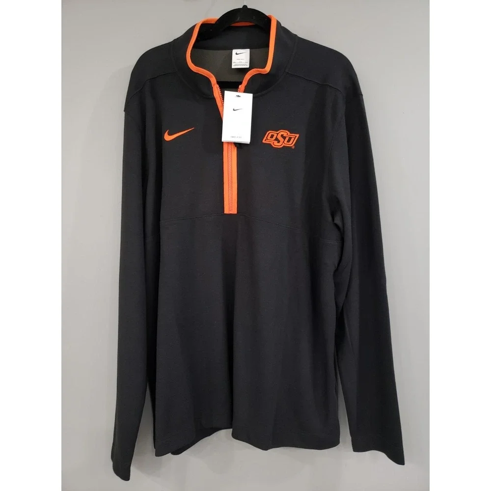 NEW SIZE 2XL XXL OKLAHOMA STATE COWBOYS OSU NCAA Nike Quarter Zip Pullover